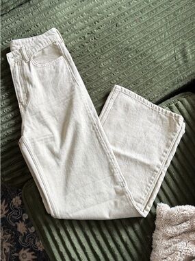 H&M Cream Wide Leg Jeans